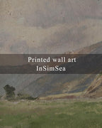 InSimSea Framed Canvas Wall Art Vintage Decor, Prairie Mountain Landscape Paintings, Large Prints, Farmhouse Decor, Natural Scenery Hanging Wall Decorations for Living Room Bedroom, 20"x30"