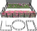 FXW Garden Fence Outdoor for The Yard – 24in(H) x 30.4ft(L) Heavy Duty Metal Animal Barrier for Dog and Rabbit, Decorative Dog Fence, 16 Panels, Black