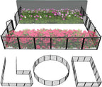 FXW Garden Fence Outdoor for The Yard – 24in(H) x 30.4ft(L) Heavy Duty Metal Animal Barrier for Dog and Rabbit, Decorative Dog Fence, 16 Panels, Black