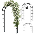 Thickened Tube Garden Arch,7.3ft Heavy-Duty Metal with 16mm Steel Tubes & 0.5mm Thickened Wall, Durable Outdoor Trellis for Climbing Plants,Roses,Garden Party,Ceremony & Decorations (Black)