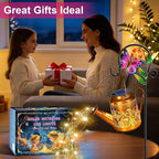 VOOKRY Solar Lights Outdoor Waterproof, Butterfly Retro Metal Solar Watering Can Lights, Gifts for Women Mom Grandma Mother's Day, Hanging Lantern Decorative Garden Decor for Outside Yard Lawn Patio