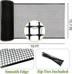 PotatoLife Plastic Wire Mesh Fence, Balcony Fence for Baby and Pets, Safety Fence, Stair Protector, Poultry, Garden, Tree Support, Durable Material, Free Zip Ties (Black, 15.7'' x 10')