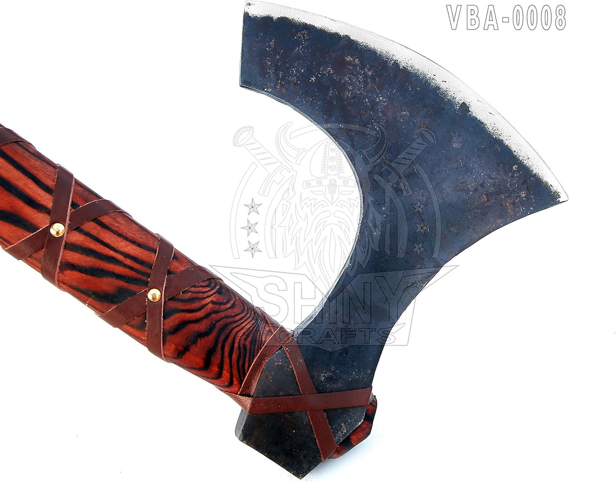 SHINY CRAFTS 40" Hand-Forged Double-Head Norse Dane Axe Replica – Carbon Steel, SCA-08