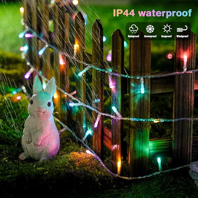 JMEXSUSS 400 LED Easter Lights Indoor Outdoor, 132FT Easter String Lights Plug in, 8 Modes Colorful Christmas Light for Bedroom Party Decorations