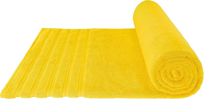American Soft Linen 35x70 Jumbo Large Bath Towels, 600 GSM 100% Cotton Turkish Bath Sheet, Oversized Luxury Bath Towels for Bathroom Beach and Pool, Yellow