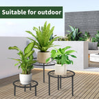 mekpiwu 5 Pack Metal Plant Stands,Heavy Duty Potted Holder for Flower Pot, Rustproof Iron Plant Risers, Suitable for Indoor and Outdoor Decoration ,Garden Container Round Supports Rack for Planter
