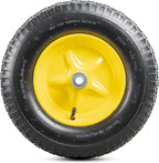 4.80/4.00-8 Tires and Wheels, Replacement Pneumatic Tires 15-Inch Wheel with 5/8" Bearings Compatible with Hand Truck, Wheelbarrow, Wagon, Gorilla Carts Tires(Yellow, 2PCS) P-097