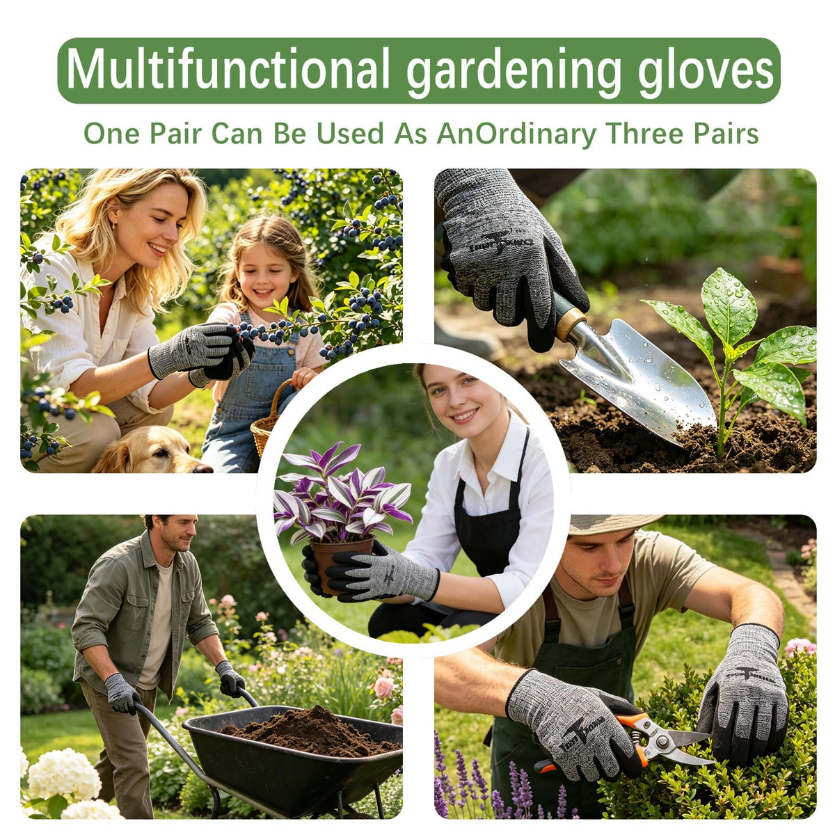 Trendara 8 Pairs gloves for men gardening gloves,garden gloves for women,Breathable latex dipped gloves,Suitable for weeding and warehouse handling