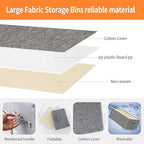 Linen Folding Storage Bins, 3 Pack Large Storage Baskets, Washable, Clothing Storage Bins with Handle, Closet Organizer for Storage Sweater,Sheets(dark grey, 18½"x11" x8½")