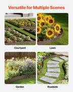 VEVOR Steel Landscape Edging, 5 Packs 39 x 4 in Rust-Resistant Metal Landscape Edging, Bendable Garden Edging Border, Heavy Duty Lawn Edging, Easy-to-Install, Flower Bed Yard Pathway Divider Brown