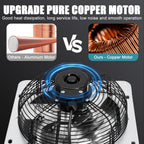 Criditpid 10 Inch Shutter Exhaust Fan with Speed Controller and Power Cord, 820 CFM 1650 RPM Wall Mounted Metal Exhaust Fan for Attic, Greenhouse, Garages, Barn, Workshop, Chicken Coop Ventilation