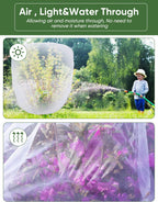 Bird Netting for Garden Protection - 4 Pack Garden Netting Pest Barrier with Drawstring,Mosquito Net Tomato Protective Cover Garden Plant Netting for Blueberry Bushes (4.9 Ft x 4 Ft/4 Pack)