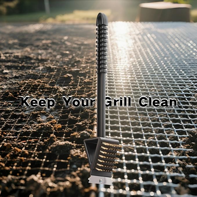 2 Pack Grill Brush for Outdoor Grill, 3 in 1 Grill Cleaning Brush and Scraper BBQ Brush Safe BBQ Cleaning Tools