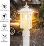 Outdoor Post Lights Outdoor Lamp Post Light Fixture, Waterproof Aluminum with Glass Outdoor Post Light Fixtures for Patio Porch Yard Doorway