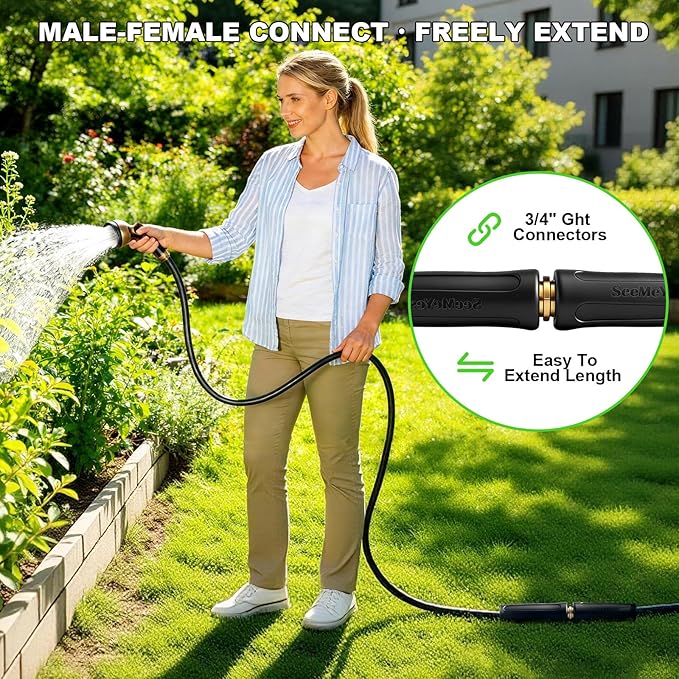 50ft Garden Hose Lightweight Flexible Water Hose, Abrasion Resistant, Kink Free, Durable Sturdy Hoses 2025 Up Graded Thicken Waterhose 700 PSI for Outdoor, RV, Marine, Convenient Storage, 3/4GHT