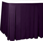 Ultimate Textile Pleat Polyester Fabric Table Skirt - Machine Washable Flame Resistant with Clips for Events, Weddings & Trade Shows, Cut & Sewn in Paterson, NJ - Aubergine, 21' Box Pleat