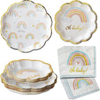 Kate Aspen Boho Rainbow Baby Shower Decorations, One Size, 62 Pc Party Tableware Kit