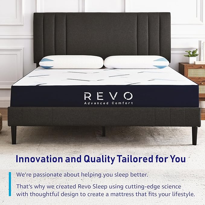 REVO Sleep Gel Memory Foam Mattress, 10-Inch California King – Cooling Gel Foam Mattress with Supportive Pressure Relief and Breathable Comfort – Deep, Restorative Sleep