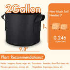 Gardzen 20-Pack 2 Gallon Grow Bags, Aeration Fabric Pots with Handles, Heavy Duty Plant Bags for Plants