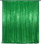 Eternal Beauty Green Sequin Backdrop, 10x10 Ft Glitter Background Curtains for Christmas Shimmer Photography Party Wedding Birthday Back Drop Decor