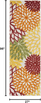 Nourison Home Aloha 8' Runner Red Multicolored Fabric Tropical Area Rug (8' Runner)