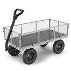 Gorilla Carts GOR1001-COM Steel Utility Cart, Heavy-Duty Convertible 2-in-1 Handle and Removable Sides, 7 cu ft, 1000 lb, Capacity, Gray