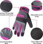 HANDLANDY Women Safety Work Gloves Utility Touch Screen Working Grip Glove for Yardwork Gardening Breathable Mechanic Gloves