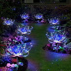Anordsem Solar Garden Lights Outdoor: Fireworks Light Waterproof for Yard Decorations - LEDs Sparkler Stick Powered for Pathway Lawn 2 Pack - Twinkle Fairy Lamp Multi-Colored Patio Walkway Party DIY