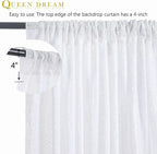 White Sequin Backdrop Curtain 4 Pack 2ft x 8ft Backdrop Birthday Party Backdrop Wedding Ceremony Background