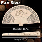 10 PCS Custom Fans Personalized Folding Fans for Line Dancing Wooden Hand Fan Wedding Favors Bulk Fans for Guests Party Event Use (Style01)