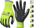MANUSAGE Safety Work Gloves - Protective Glove for Men & Women - Ultrathin Hand Protection - For Construction, Gardening, Landscaping - Yellow - Size XL - 6 Pairs