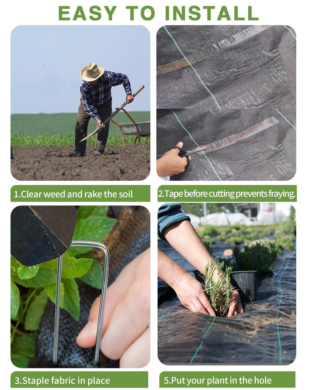 Pterying 6.5x300ft Weed Barrier Fabric, 3oz Heavy Duty for Garden Driveway