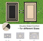 OLANLY Outdoor Rug 6x9 ft Waterproof, Reversible Outdoor Plastic Straw Rug, RV Mat, Indoor Outdoor Carpet Clearance for Patio, Camping, Balcony, Deck, Backyard, Black & Beige