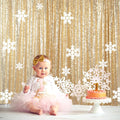 ShinyBeauty Sequin Backdrop 7ftx7ft Light Gold | Sparkle Drapes for Photoshoots & Parties | Glitter Fabric Background for Elegant Events | Perfect for Happy Birthday Celebrations