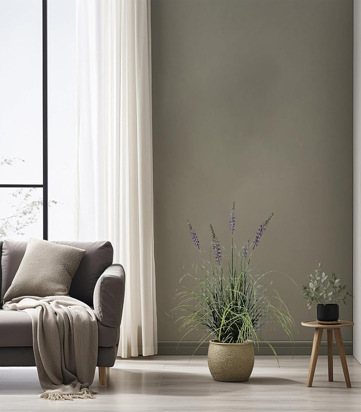 Artificial Lavender Plant 35in (2 Pack) - Tall Faux Indoor Home Decorative Plants & Flowers in Pot, Fake House Plant