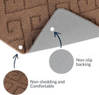 Walensee Indoor Doormat, Front Door Mat for Entrance (20"x32" Brown) Machine Washable Entryway Rug, Non Slip Trapper Door Rugs Absorbent Dirt Low Profile Shoes Scraper Inside Floor Mats