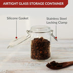 Set of 3 Mason Jars with Lid (1 Liter) | Airtight Glass Storage Containers for Food, Flour, Pasta, Coffee, Candy, Dog Treats, Snacks & More | Glass Organization Canisters | 34 Ounces