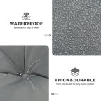 Porch Swing Cushions,Outdoor Cushions 3 Seater Replacement with Backrest, Waterproof Thickened Bench Cushion with Ties for Porch, Patio,Outdoor, Backyard and Garden (Light Gray 47 * 40 in)