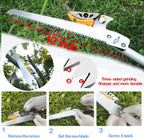 4.6-10ft Extendable Tree Pruner,Telescopic Tree Trimmer Pole Saw, Branch Cutter,Upgrade Steel Saw blade,Fruit Picker and Pruning Shears Gardening,Lightweight & Portable Lopper with a Fruit Mesh Bag