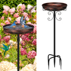 Daoeny 35In Metal Bird Bath for Outside, Vintage Freestanding Birdbaths & Birdfeeder, Bird Baths Feeder Bowl for Outdoors Garden Patio Yard Lawn Decor, Upgraded 5-Pronged Base (Antique Bronze)