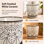 Gepege Ceramic Plant Pots, 6 Inch Indoor Planters with Drainage & Saucers