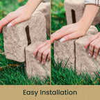 Beuta Landscape Edging | Garden Edging Border | Faux Stone Blocks for Lawn Edging, Flower Beds & Yard Edging – 4 Pack | Each Section Has 6 Blocks 48" L x 4" W x 6.5" H | 8 Spikes | Cobblestone