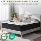 Twin Mattress, 10 Inch Twin Size Mattress in a Box, Hybrid Gel Memory Foam Individual Pocket Springs Matress, Breathable and Fiberglass, Medium Firm Feel, Strong Edge Support, Compact Box Delivery