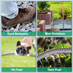 200FT Metal Garden Hose 304 Stainless Steel Flexible Water Hose - No Kink & Tangle Heavy Duty Pipe with Nozzle, Durable 3/4 Metal Fittings and Valve - Rust Proof Puncture Proof for Yard Lawn