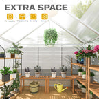 DWVO 6x6FT Polycarbonate Greenhouse for Outdoors, Large Heavy Duty Aluminum Greenhouses with Sliding Doors and Vent Window, Walk-in Greenhouse Large Sun House for Garden Backyard, Silver