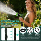 SOLMIO Lightweight Garden Hose,50ft Non Expandable Water Hose with Nozzle