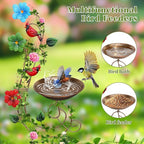 YADOOLIFE 57” Bird Bath with Garden Trellis for Climbing Plants Outdoor, Small Decorative Trellises Metal Birdbath Bird Baths, 1 Piece (Redbird)