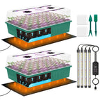 120-Cell Self-Watering Seed Starter Tray with Grow Light, Indoor Seed Starting Kit Trays with Heat Mat, Adjustable Brightness Plant Germination Trays Growing Kit with 4.13" Humidity Dome for Seed Grow
