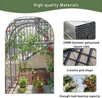 Heavy Duty Garden Arch Trellis, Wide Outdoor Metal Arbor Trellis Arch for Climbing Plants, Sturdy Garden Arbors for Wedding, Ceremony, Party, Lawn Décor Black 55.1''*15.7''*90.6''