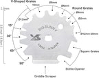 MSY BIGSUNNY Good Grip Stainless Steel Grill Scraper for BBQ Grate and Griddle (12" Scraper)